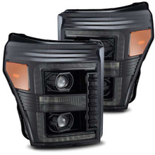Load image into Gallery viewer, AlphaRex 11-16 Ford F-350 SD LUXX LED Proj Headlights Plank Style Alpha Blk w/Activ Light/Seq Signal - 880143