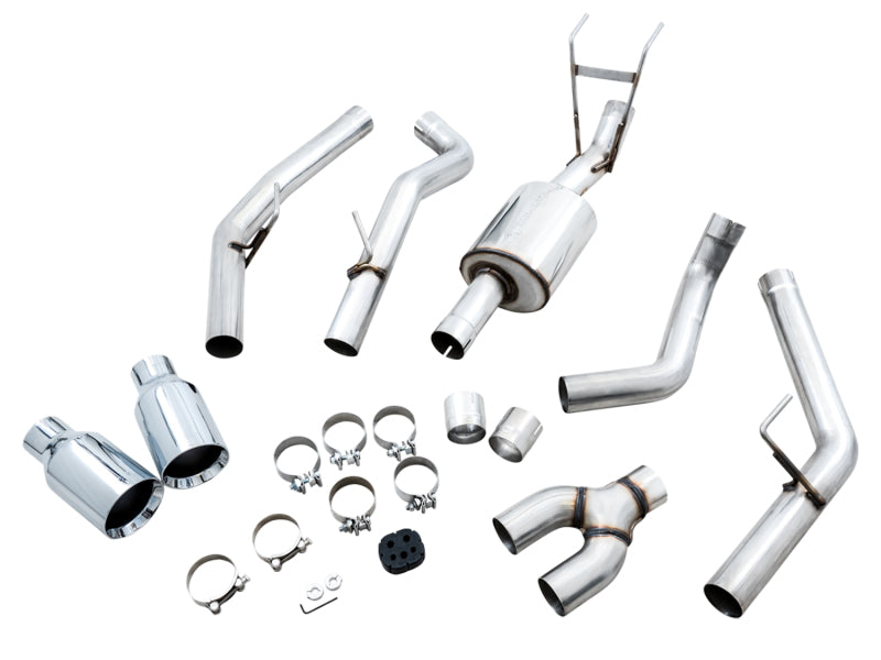AWE Tuning 09-18 RAM 1500 5.7L (w/o Cutout) 0FG Dual Rear Exit Cat-Back Exhaust - Chrome Silver Tips - 3015-32101