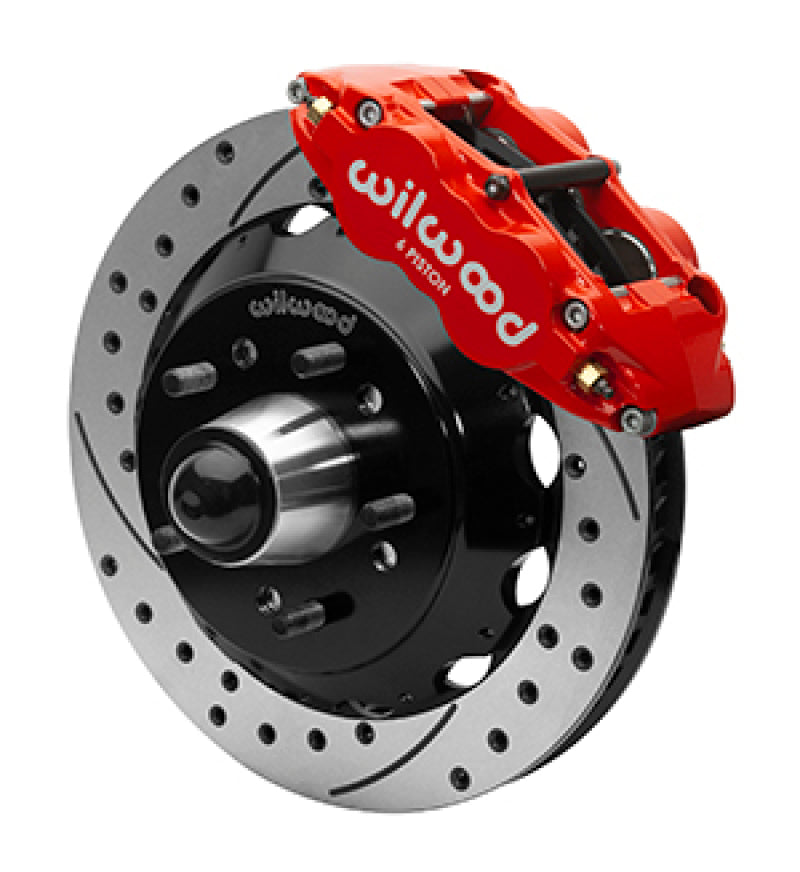 Wilwood Superlite 6R Front Brake Kit for 63-87 Chevy C10 Prospindle13.06 in Diameter, Red Calipers - 140-15941-DR