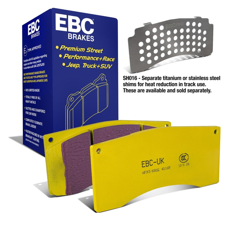 EBC Ford Saleen Mustang Alcon front calipers Yellowstuff Front Brake Pads - DP4016R