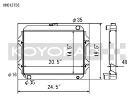 Koyo 76-77 Toyota Celica 2.2L I4 (MT) Radiator - HH012756