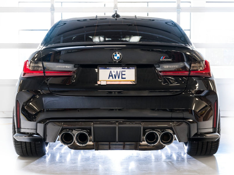 AWE Tuning Track Edition Cat-Back Exhaust for BMW G8X M3/M4 - Chrome Silver Tips - 3020-43482