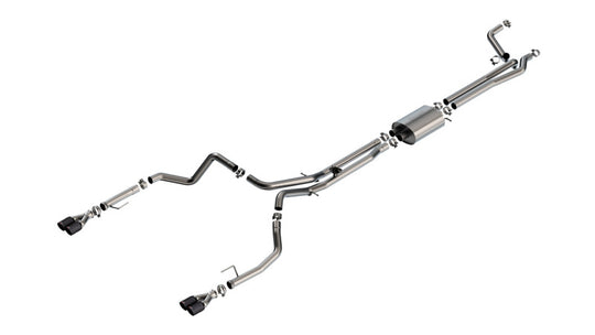 Borla 24-25 Chevy Silverado 1500 (6.2L V8) S-Type Cat Back - 3.5in Carbon Fiber Black Anodized Tips - 141000CFBA