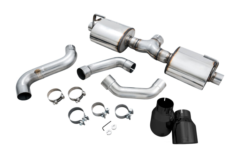 AWE Tuning 2018+ Jeep Wrangler JL/JLU Tread Edition Axle-Back Dual Exhaust - Diamond Black Tips - 3015-33001
