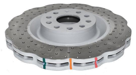 DBA 12-13 Volkswagen Golf R 2.0L Front 4000 Series Cross Drilled Rotor w/Silver Hat - DBA42808WSLVXD