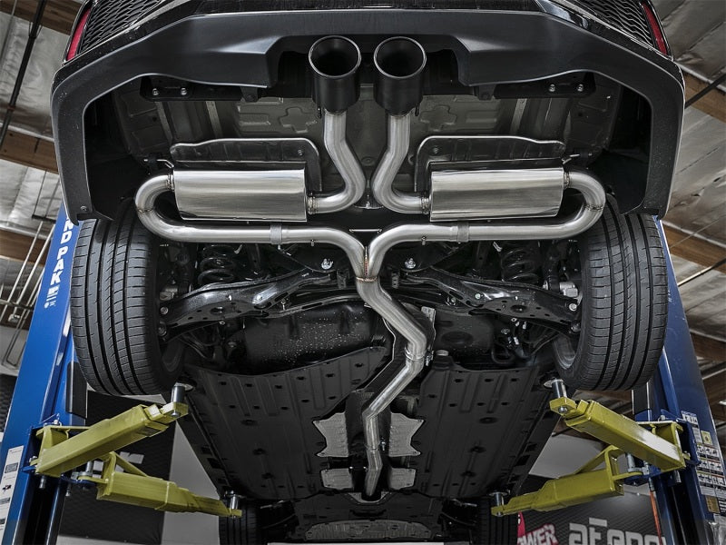 aFe Takeda 3in 304 SS Cat-Back Exhaust System w/ Black Tips 2017+ Honda Civic Si (4dr) I4 1.5L (t) - 49-36621-B