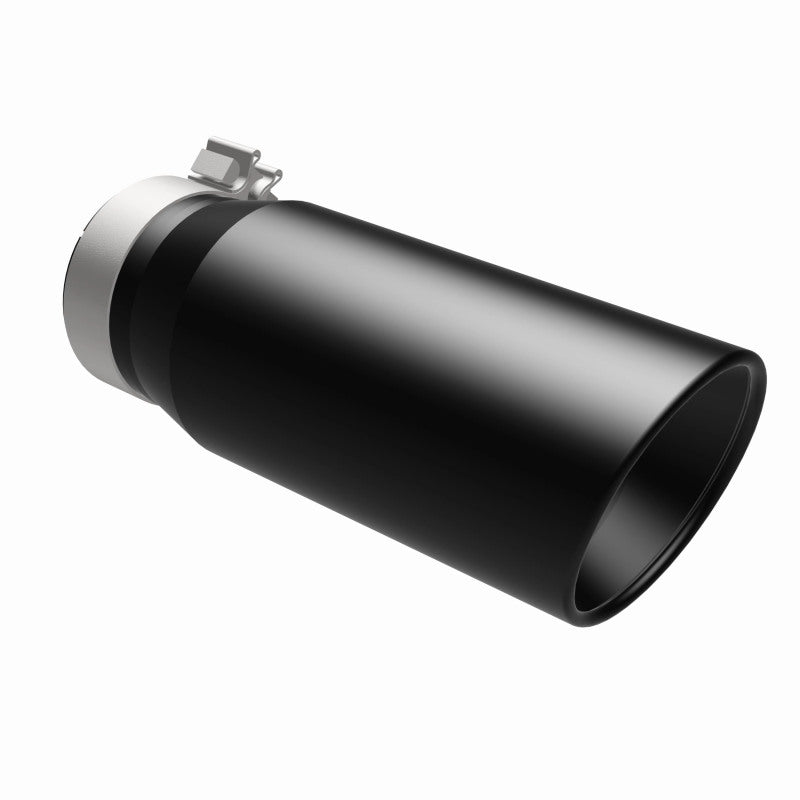 MagnaFlow Tip Stainless Black Coated Single Double Round Single Outlet 5in Dia 4in Inlet 13in L - 35240
