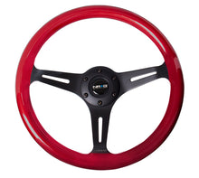 Load image into Gallery viewer, NRG Classic Wood Grain Steering Wheel (350mm) Red Pearl/Flake Paint w/Black 3-Spoke Center - ST-015BK-RD