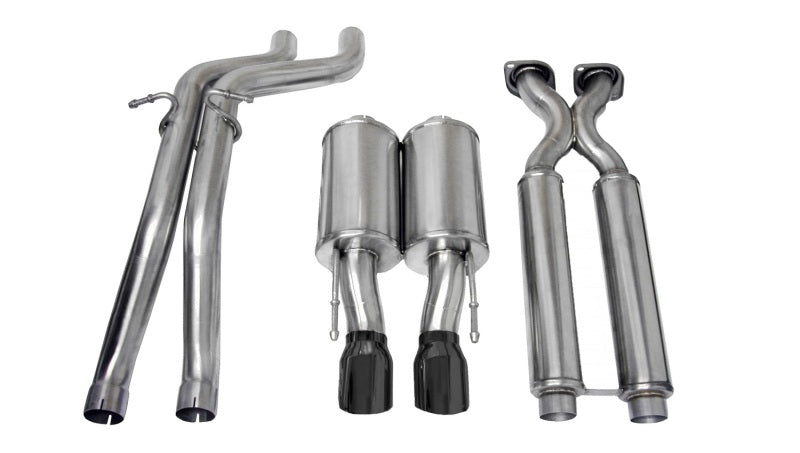 Corsa 2006-2010 Jeep Grand Cherokee 6.1L SRT-8 V8 Black Sport Cat-Back Exhaust - 14451BLK
