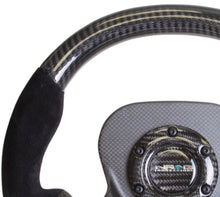 Load image into Gallery viewer, NRG Carbon Fiber Steering Wheel (320mm) CF Center Plate &amp; Two-Tone Carbon w/Suede Trim Handles - ST-X10CF-S
