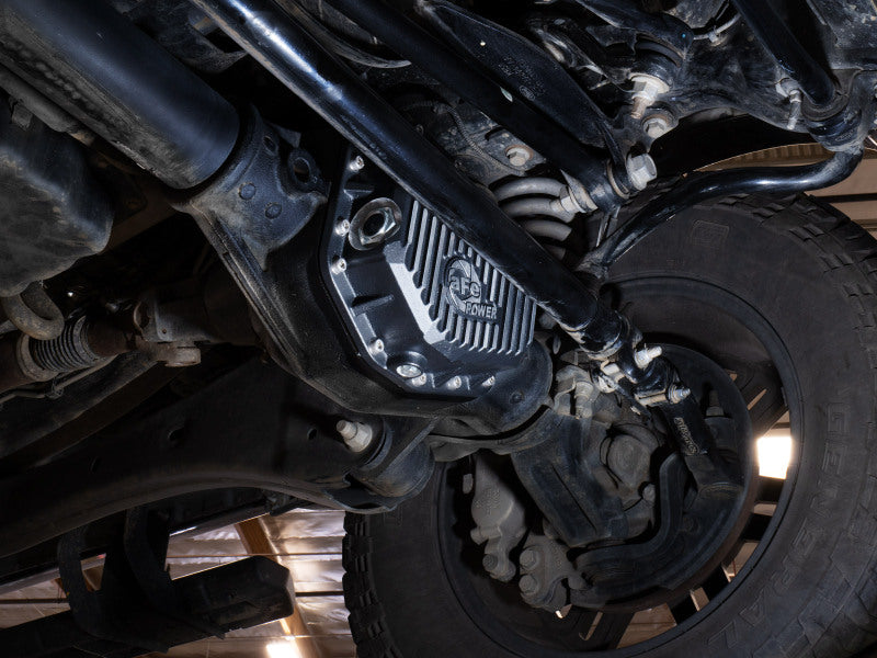 aFe POWER Pro Series Front Diff Cover Black w/ Machined Fins Ford F-250/350 23-26 (Dana M235) - 46-71480B