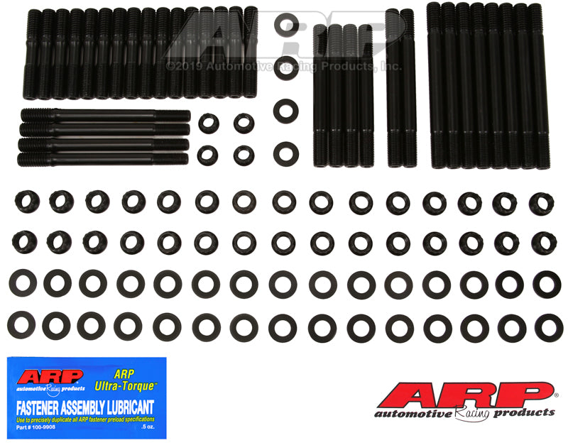 ARP SB Chevy 16A, Rodeck alum Black, 12pt u/c studs head stud kit - 234-4726