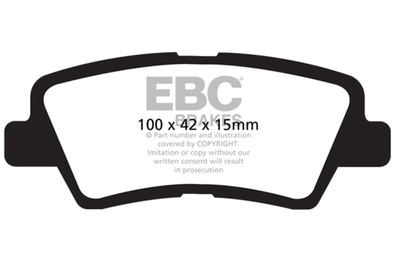 EBC 12 Hyundai Elantra 1.8 Yellowstuff Rear Brake Pads - DP41875R