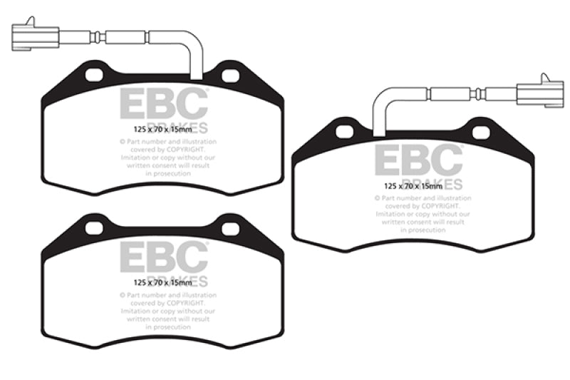 EBC 14+ Alfa Romeo 4C 1.75 Turbo Yellowstuff Front Brake Pads - DP42021/2R