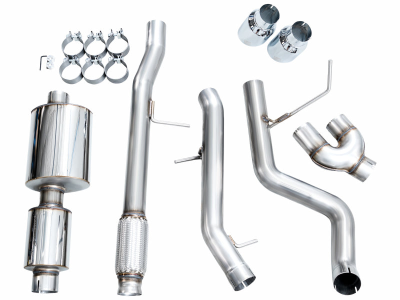 AWE Tuning 2021+ GMC Suburban/Yukon XL 5.3L 0FG Side Exit Catback Exhaust - Chrome Silver Tips - 3015-32008