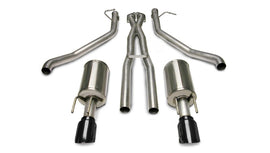 Corsa 05-06 Pontiac GTO 6L V8 2.5in Sport Cat-Back Exhaust + XPipe w/Dual Exit Single 4in BlackTips - 14189BLK