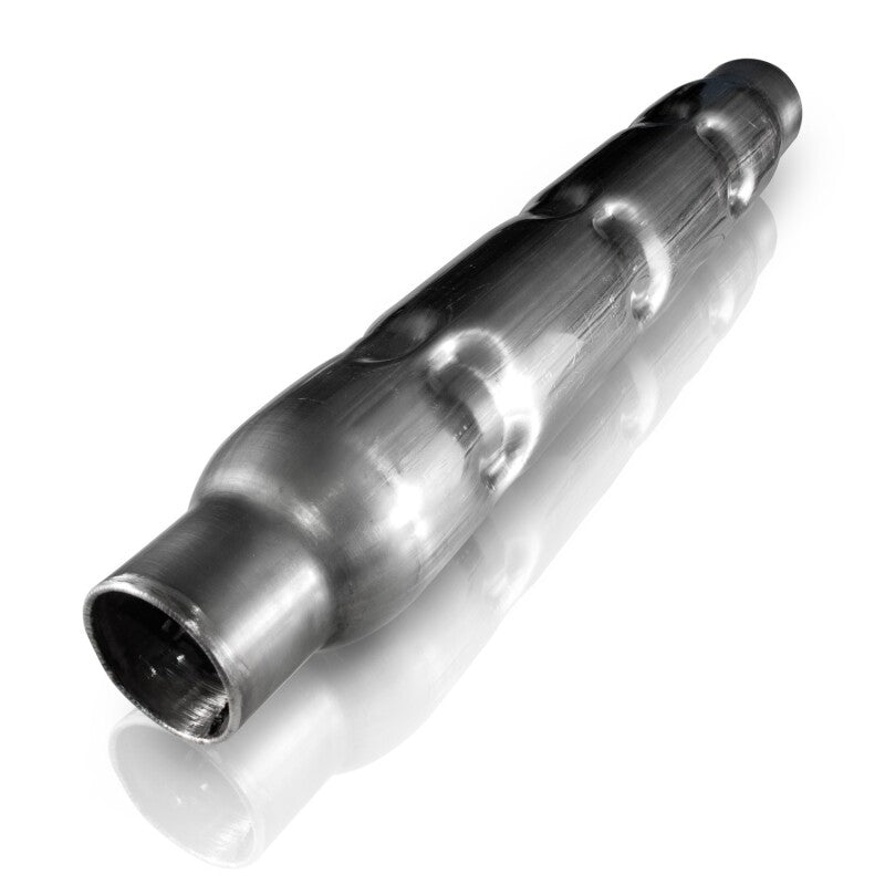 Stainless Works 2.25in CHAMBERED ROUND MUFFLER (MILL FINISH) - CR225225