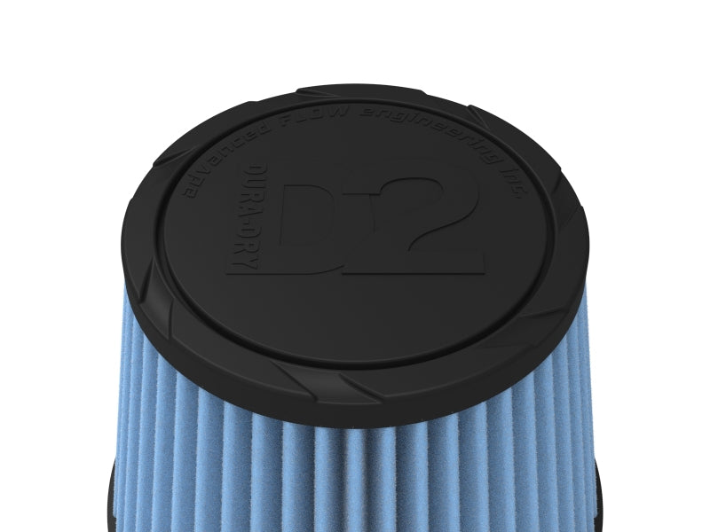 aFe POWER Universal Clamp-On Air Filter w/ D2 Dura-Dry Media - 5in F x 6.5in B x 4.75in T x 5in H - 21-50505V