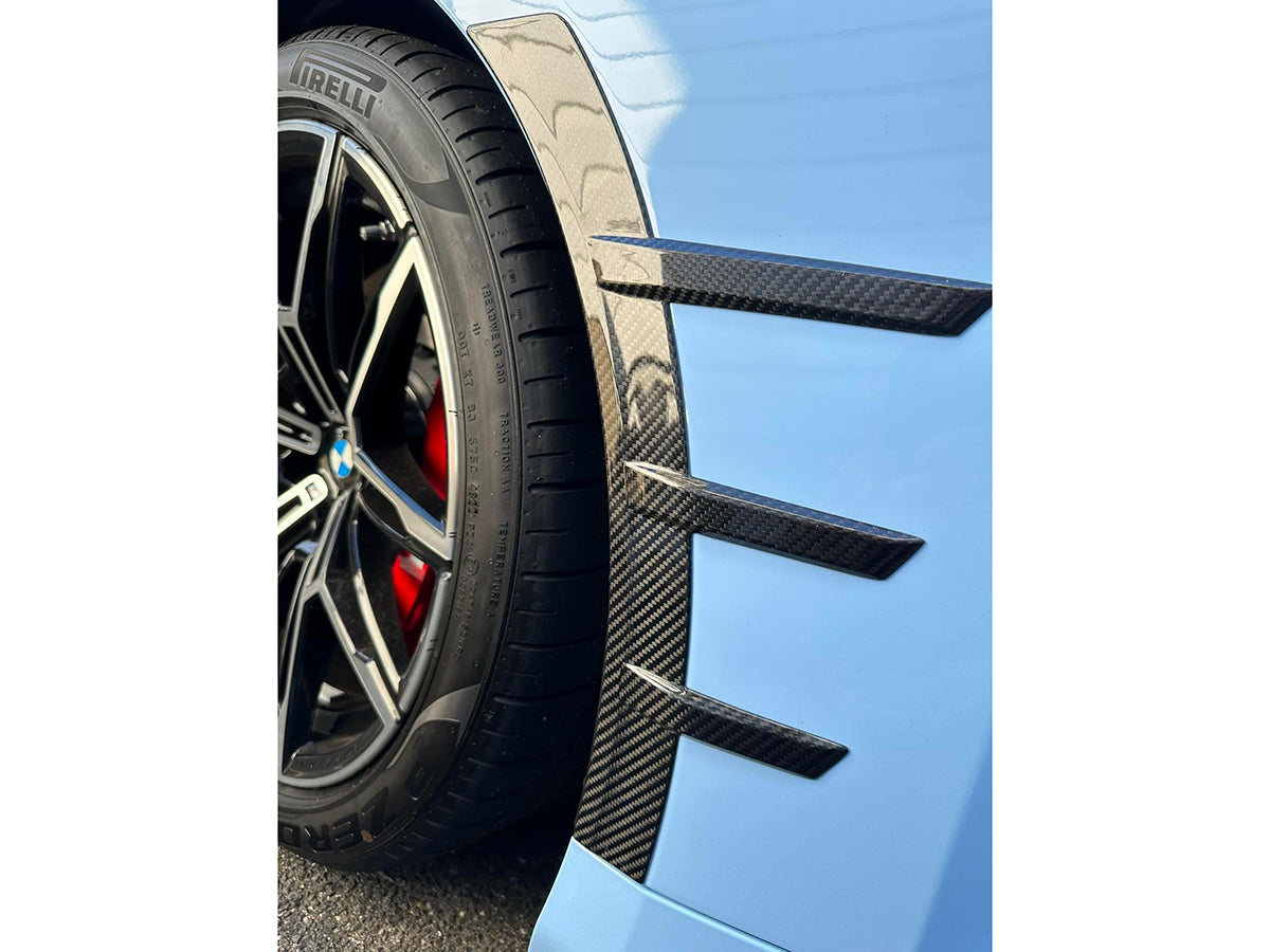AutoTecknic Dry Carbon Front Fender Arch Trim Set - BMW G87 M2