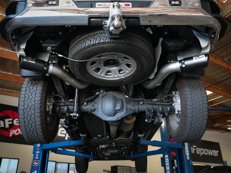 aFe Large Bore-HD 4in 409SS DPF-Back Exhaust System w/Black Tip 20 GM Diesel Trucks V8-6.6L (td) L5P - 49-44126-B