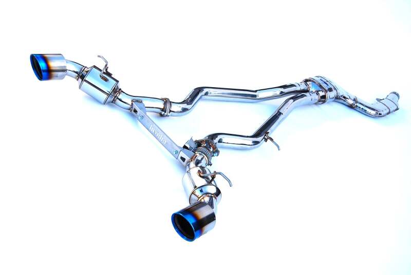 Invidia 2019+ Toyota Supra Dual N1 w/ Valve Rolled Titanium Tip Cat-back Exhaust - HS19TSP4VGD1RT