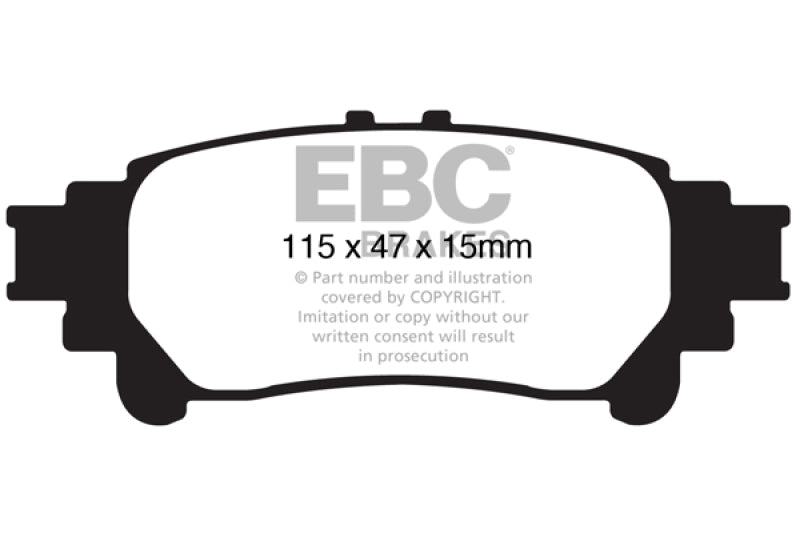 EBC 13+ Lexus GS350 3.5 RWD Yellowstuff Rear Brake Pads - DP41850R