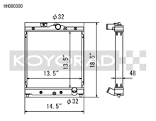 Load image into Gallery viewer, Koyo Honda 92-00 Civic/93-97 Del Sol 1.6L w/ 32mm Inlet/Outlet Pipes MT Radiator - HH080300