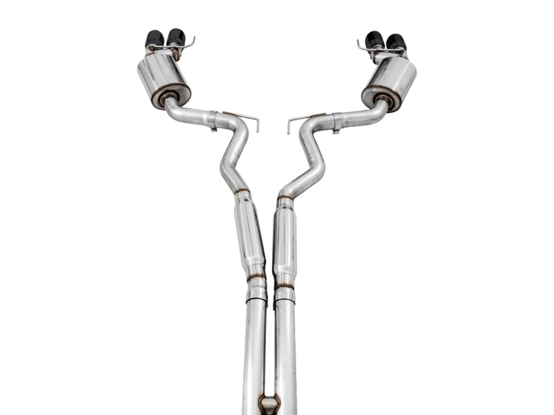 AWE Tuning 2018+ Ford Mustang GT (S550) Cat-Back Exhaust - Touring Edition (Quad Diamond Black Tips) - 3015-43106