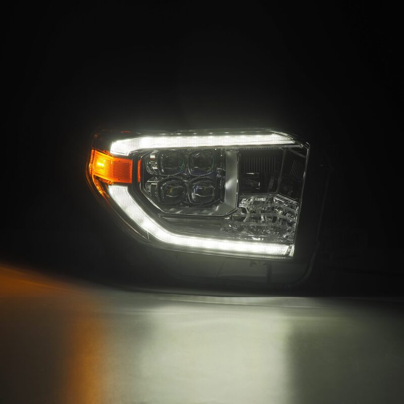 AlphaRex 14-21 Toyota Tundra NOVA LED Proj HL Chrome w/Actv Light & Seq. Sig + Switchback DRL - 880831