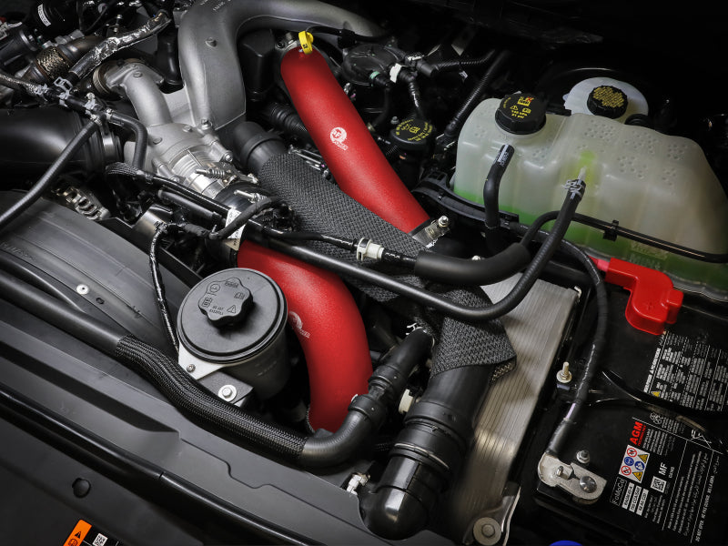 aFe 23-24 Ford Diesel Trucks V8-6.7L (td) BladeRunner Aluminum Hot and Cold Charge Pipe Kit - Red - 46-20734-R