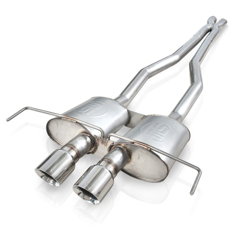 Stainless Works 2009-15 Cadillac CTS-V Coupe 3in Catback System X-Pipe Turbo Mufflers 4in Tips - CTSV9CPCBLMF
