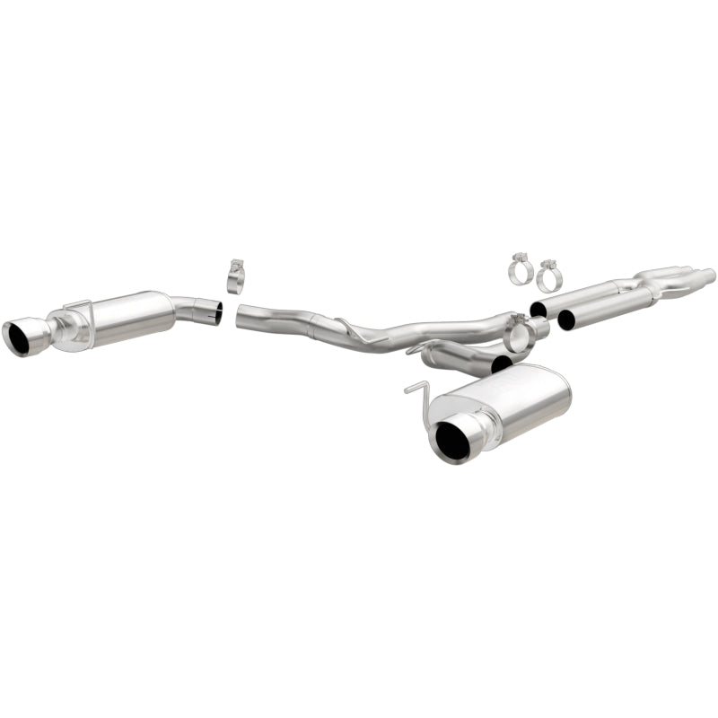 MagnaFlow Cat Back, SS, 3in, Street, Dual Split Polished 4.5in Tips 2015 Ford Mustang GT V8 5.0L - 19100