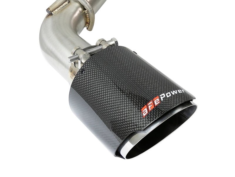 aFe POWER Takeda 2.5in 304 SS CB Exhaust w/ Carbon Fiber Tips 17-19 Infiniti Q60 V6-3.0L (tt) - 49-36134NM-C