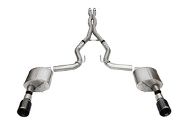Corsa 24+ Ford MustangGT Xtreme Cat-Back Ex.Sys 3.0in Dual Rear Exit w/4.5in Blk PVD StraightCut Tip - 21251BLK