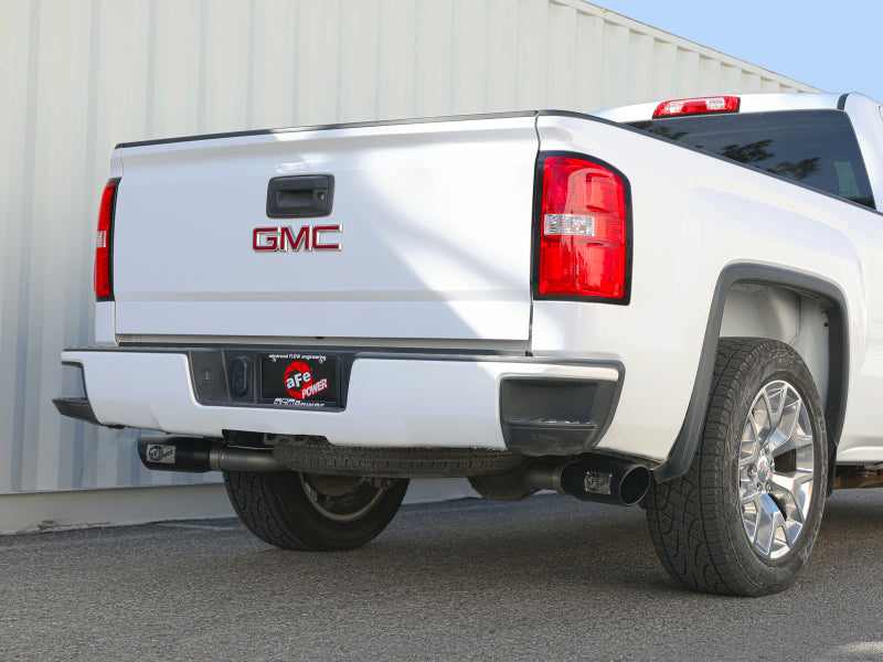 aFe Gemini XV 3in 304 SS Cat-Back Exhaust w/ Cutout 09-18 GM Trucks 4.3L/4.8L/5.3L w/ Black Tips - 49-34133-B