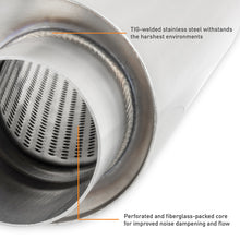 Load image into Gallery viewer, Mishimoto Universal Muffler with 3.0in Offset Inlet/Outlet - Brushed - MMEXH-MF-3COBR