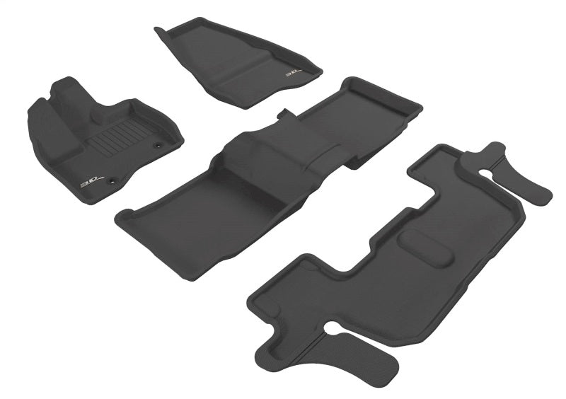 3D MAXpider 11-14 Ford Explorer w/ Bench 2nd Row Kagu Black Full Set - L1FR03601509