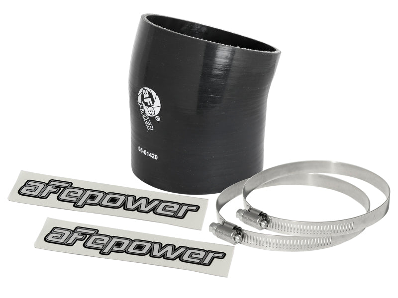aFe Magnum FORCE Intake Coupling Kit (4-1/4 IN ID to 3-7/8 IN ID x 17 Deg.) Elbow Coupler - Black - 59-00082