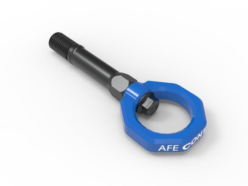 aFe CONTROL Front Tow Hook Nissan Z 23-25 V6-3.0LBlue - 450-712001-L