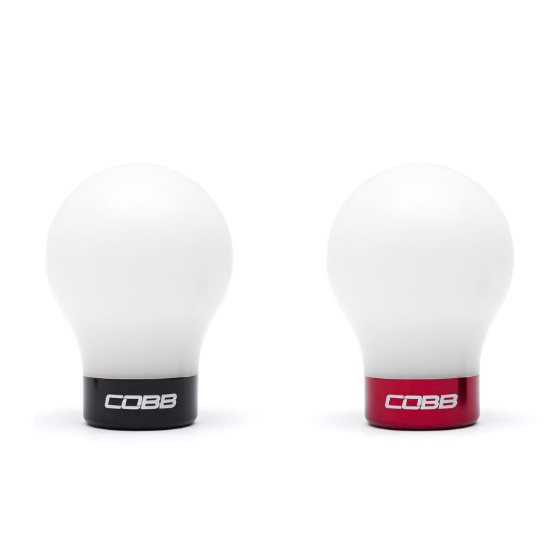Cobb Mazda 6-Speed Weighted COBB Shift Knob - White (Incl. Both Red + Blk Collars) - 271360-W