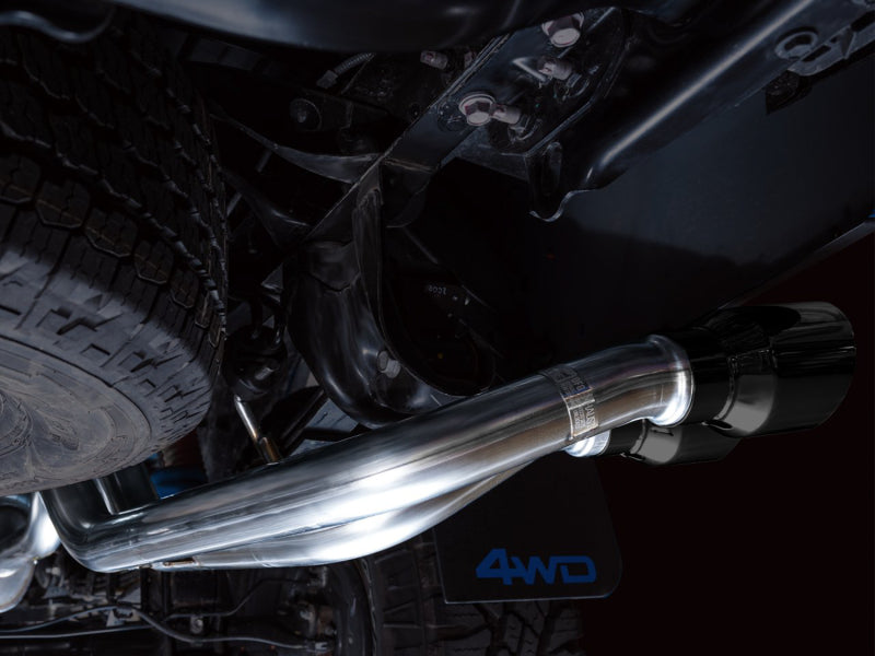 AWE Tuning 16-22 Toyota Tacoma 0FG Cat-Back Exhaust w/ BashGuard - Dual Diamond Black Tips - 3015-33826