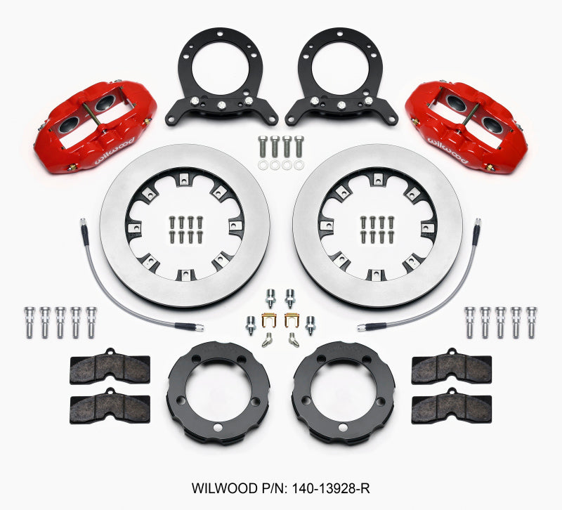 Wilwood D8 Front Hat Kit 12.19in Rotor Red 76-77 Ford Bronco Dana 44 w/Lines - 140-13928-R