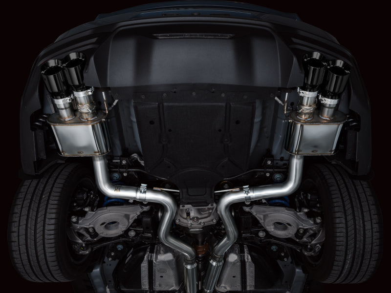 AWE 2024 Ford Mustang GT Fastback S650 RWD SwitchPath Cat-Back Exhaust w/ Quad Diamond Black Tips - 3025-43650