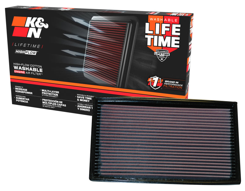 K&N Replacement Air Filter JAGUAR XKR 4.0L-V8 SUPERCHARGED & XK8 4.0L-V8; 1998-2000 - 33-2190