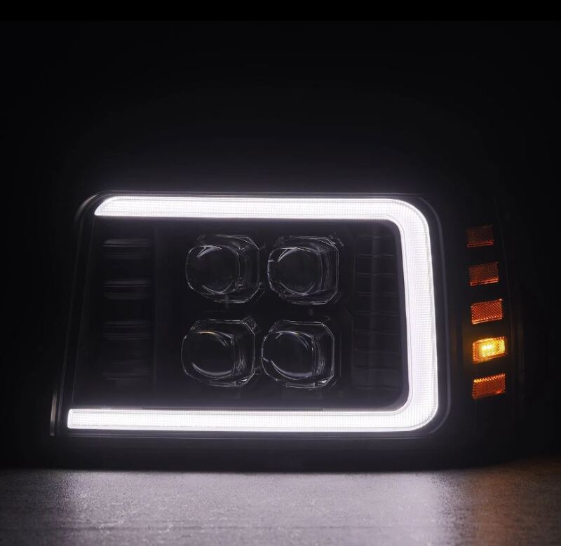 AlphaRex 92-96 Ford F-Series/Bronco NOVA-Series LED Proj Headlight Bk w/Actv Light SeqSig & SBDRL - 880299