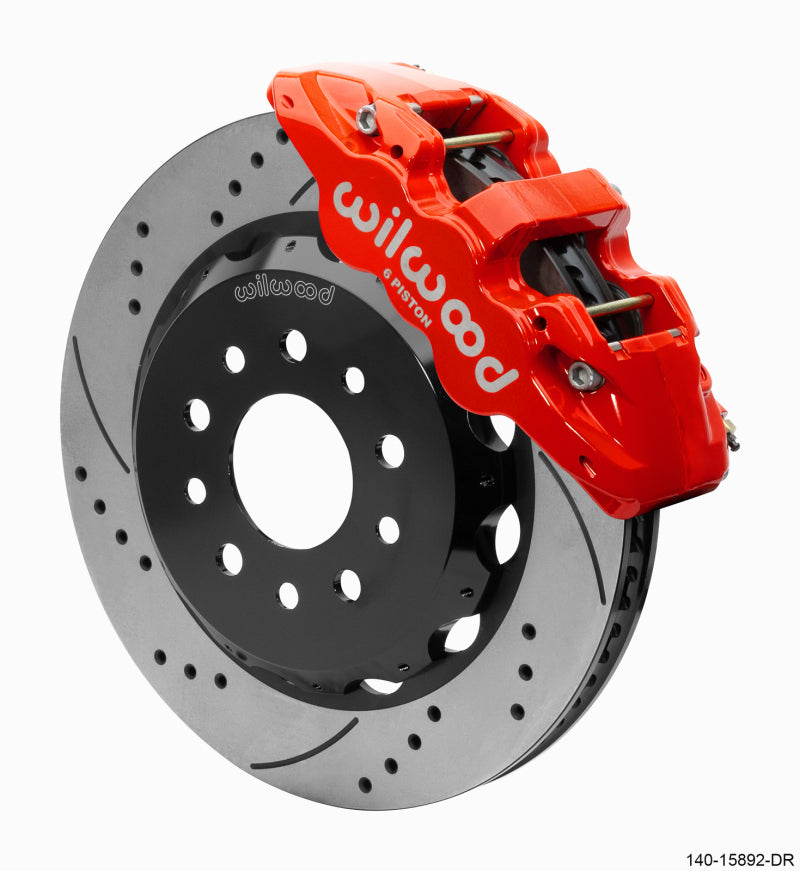 Wilwood 18-25 Jeep JL AERO6 Front Hat Kit 14.00 Red SRP w/Lines - 140-15892-DR