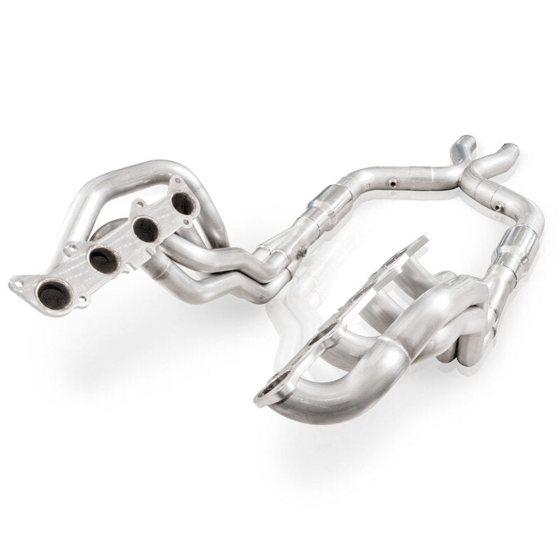 Stainless Power 2011-14 Mustang GT Headers 1-7/8in Primaries High-Flow Cats 3in X-Pipe - SM11HCATX