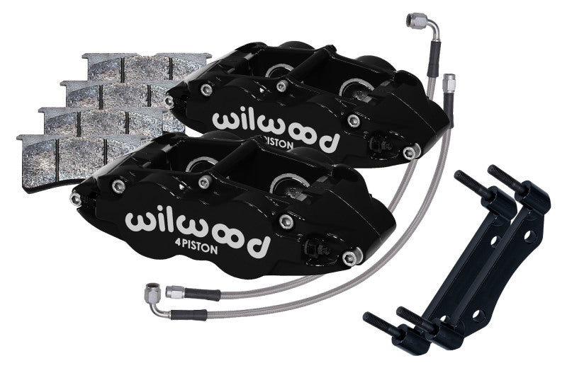 Wilwood 84-89 Porsche 911 Front Superlite Caliper Kit 3.5in MT - Black - 140-16677