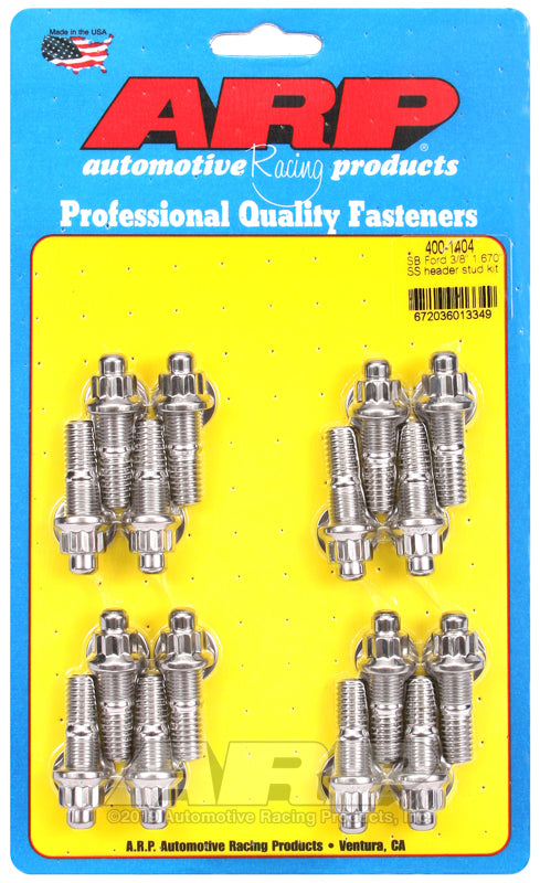 ARP SB Ford 3/8 x 1.670 SS Header Stud Kit - 400-1404