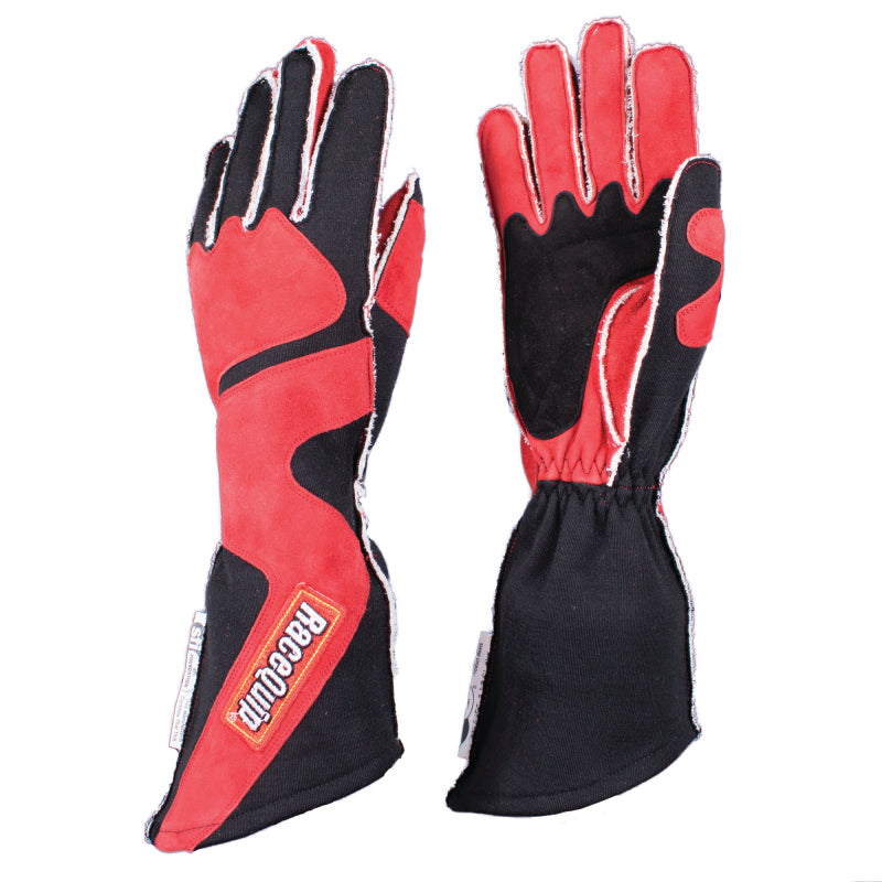 RaceQuip SFI-5 Red/Black Large Outseam Angle Cut Glove - 359105